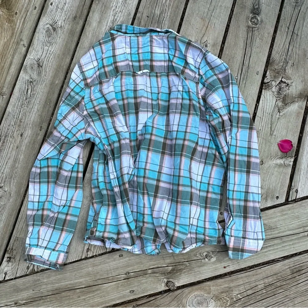 Blue Plaid Button Down - Picture 3 of 3